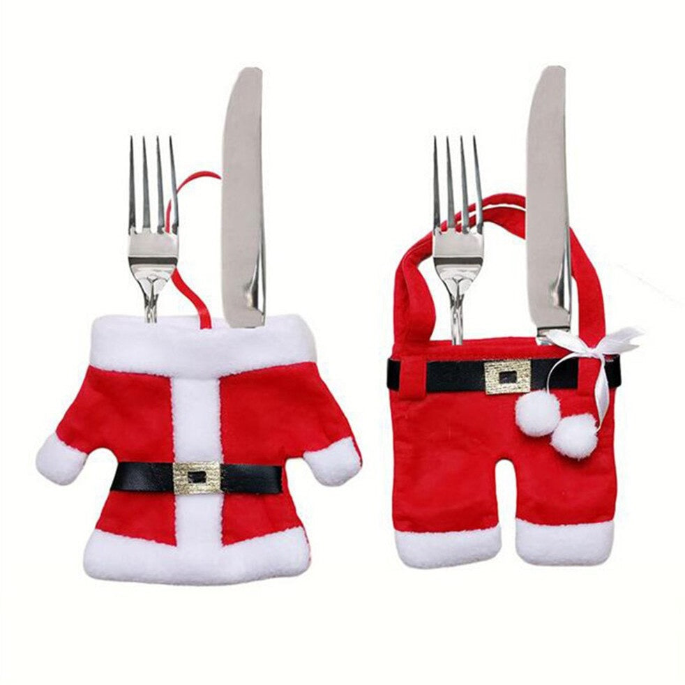 Snugly Santa Silverware Holders